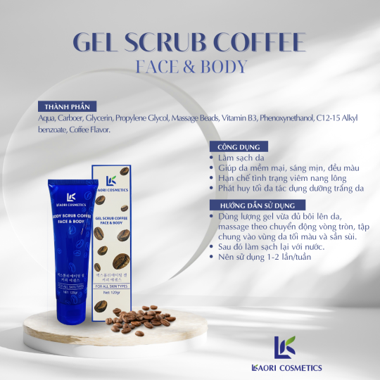 Gel tẩy tế bào chết tinh chát cà phê 2